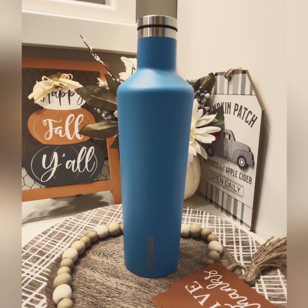 🎉EUC Corkcicle Brand Waterman 25 oz Stainless Steel Thermos Bottle, Matte Blue